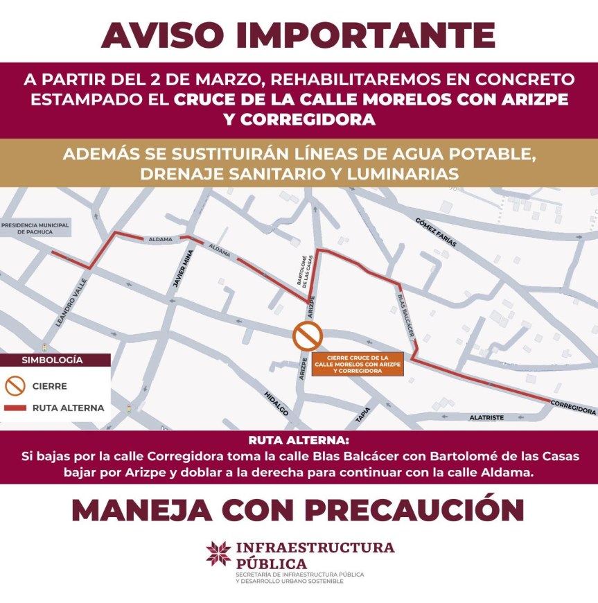 ANUNCIAN REHABILITACIÓN EN CRUCE DE MORELOS, ARIZPE Y&nbsp;CORREGIDORA
