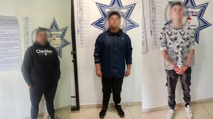 DETIENEN A TRES PERSONAS EN MINERAL DE LA REFORMA POR VIOLENCIA FAMILIAR, ROBO Y&nbsp;DROGA
