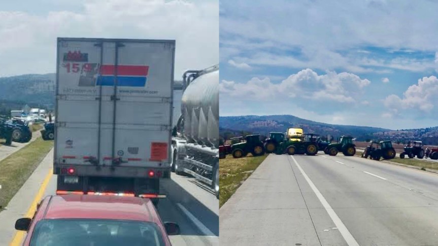 PROTESTAS DEL CAMPO Y TRANSPORTISTAS BLOQUEAN EL ARCO NORTE Y COLAPSAN LA CIRCULACIÓN ENTRE HIDALGO Y&nbsp;TLAXCALA