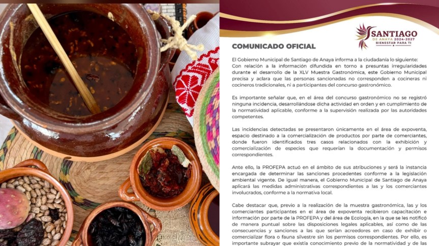 PROFEPA DETECTA VENTA ILEGAL DE FAUNA EN LA MUESTRA GASTRONÓMICA DE SANTIAGO DE&nbsp;ANAYA