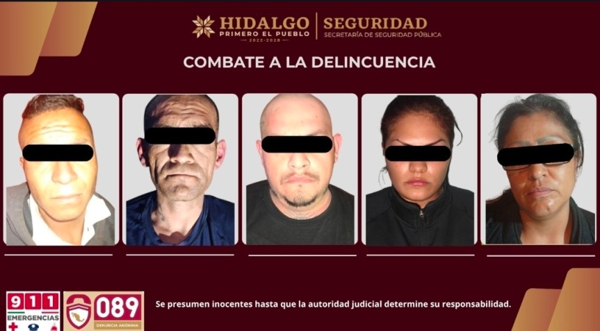 CAEN CINCO PRESUNTOS NARCOMENUDISTAS EN PACHUCA; ASEGURAN MÁS DE 400 DOSIS Y UN&nbsp;ARMA